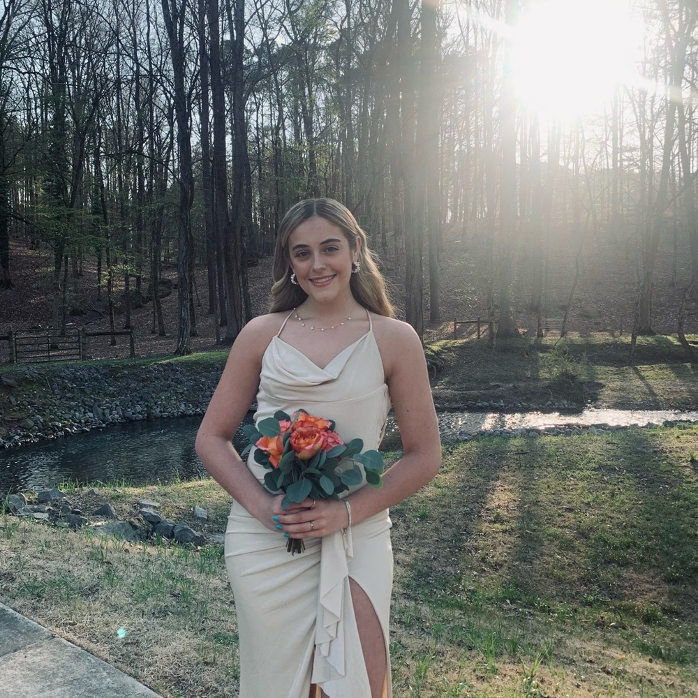 REVOLVE So Juicy Dress color is 
Champagne shimmer Katie May